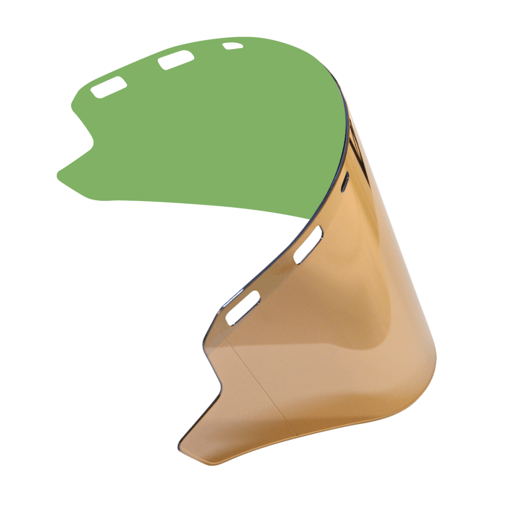 protetor facial Chipre dourada contra raios UV e IV e calor irradiado para forneiro protenge