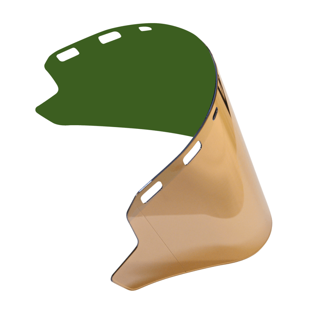 protetor facial Chipre dourada contra raios UV e IV e calor irradiado para forneiro protenge