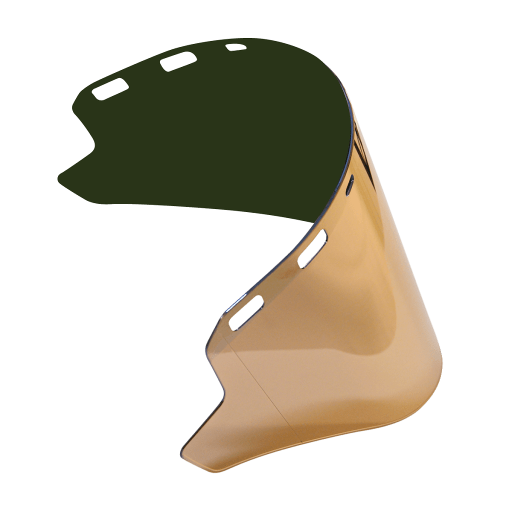 protetor facial Chipre dourada contra raios UV e IV e calor irradiado para forneiro protenge