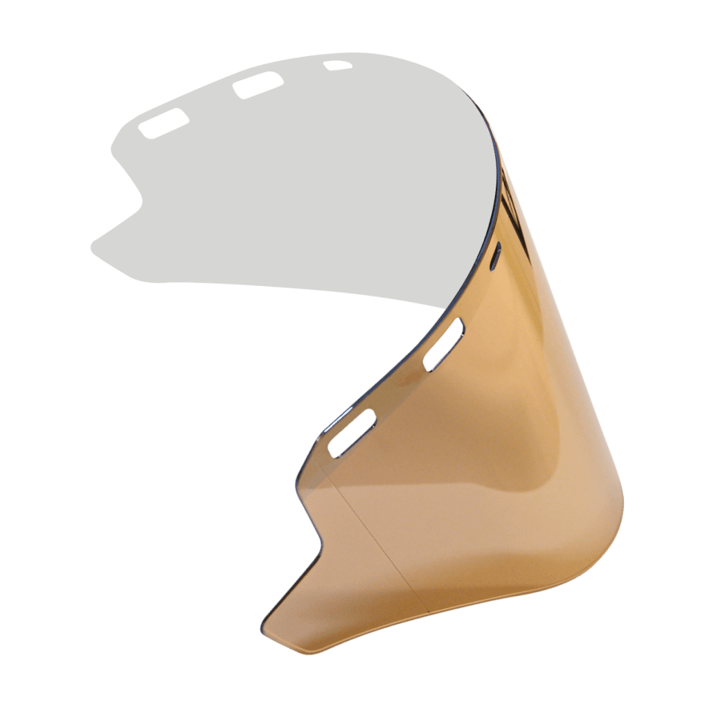 protetor facial Chipre dourada contra raios UV e IV e calor irradiado para forneiro protenge