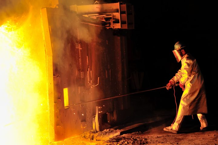 Steel,Worker,Takes,A,Sample,From,Oven